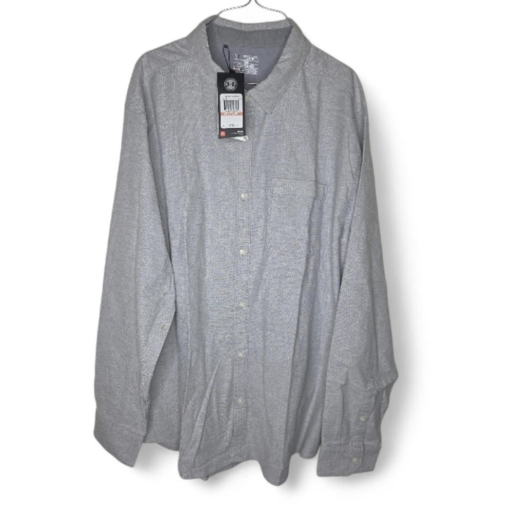 Under Armour Men's Gray Oxford Cloth Button Down Long Sleeve Shirt Size 3XL NWT